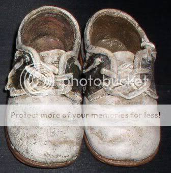 Pair of boys' miniature grey ornamental takkies