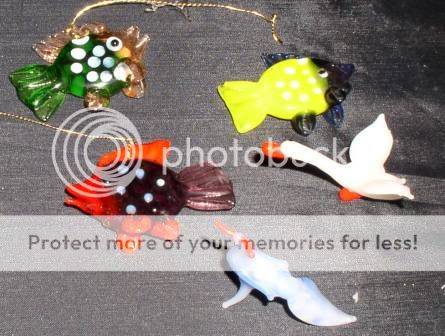 5 glass animal pieces