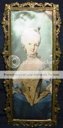 Silk Painting In Gilt Frame - Boy Piper & Girl