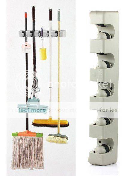 *LOCAL STOCK* 5 Position Mop Brush Broom Holder Wall Mount Hanger Storage Kitchen Rack Tool