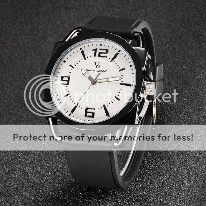 *LOCAL STOCK* Elegant Quartz Analog Fashion Mens V6 Sport Large Numbers Wrist watch