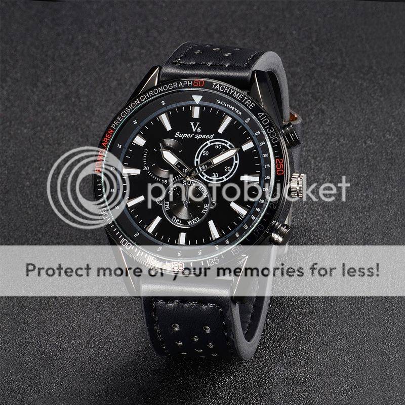 *LOCAL STOCK* Elegant Quartz Analog Fashion Mens V6 Sport Large Numbers Wrist watch