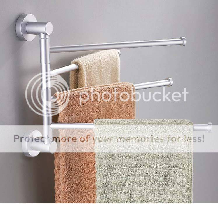 IKEA style towel holder 4 swivel bars Aluminium bath rack rail hanger
