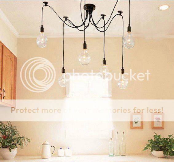 -LOCAL STOCK- Edison Style Chandelier Ceiling Light 6 Lights bulbs Pendant Lamp Lighting Fixture