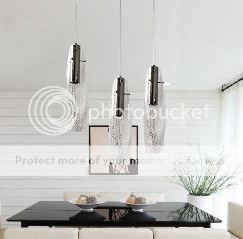 -LOCAL STOCK- New Modern Glass w/ Crystals Ceiling Light Pendant Lamp Chandelier x 3 lights
