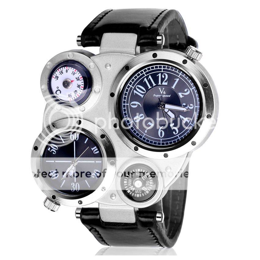*LOCAL STOCK* Fashion Army Quartz Analog Fashion Mens leather Strap V6 Sport Wrist watch