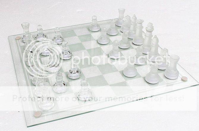 *LOCAL STOCK* Luxury Crystal Glass Chess Set Clear and Frosted Pieces Unique Gift Board Game