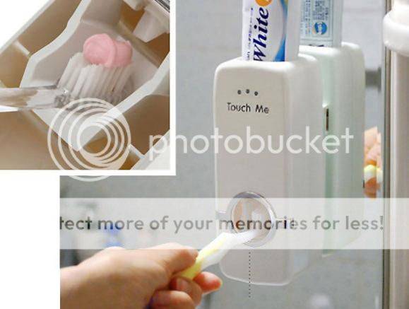 *LOCAL STOCK* NEW Household Automatic Auto Toothpaste Dispenser +5 Toothbrush Holder Set Wall Mount