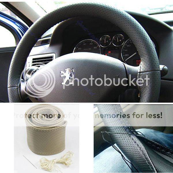 LOCAL STOCK* New DIY Beige Leather Car Steering Wheel Cover With Needles and Thread Size "M"