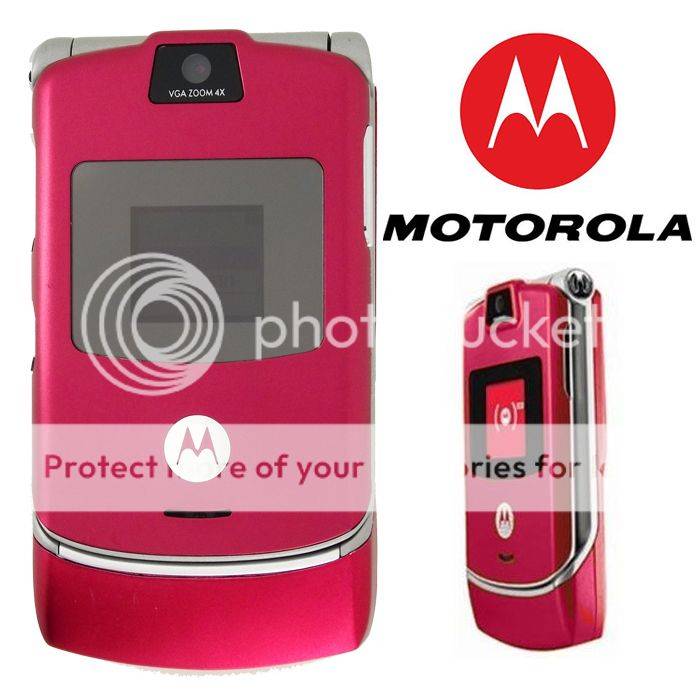 Clearance Sale !!! GENUINE Motorola RAZR V3,UNLOCKED Cellphone~Color Rose Red