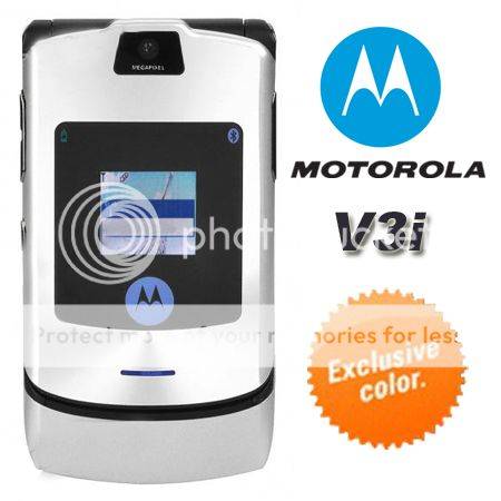 Exclusive Color !!! GENUINE Motorola RAZR V3i ,UNLOCKED Cellphone~Color Silver