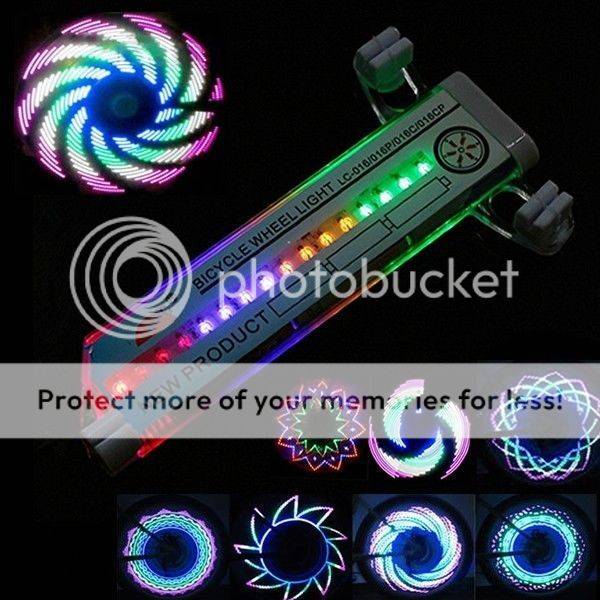 *LOCAL STOCK* Waterproof 16 LED Colorful Bicycle Bike Cycling 32-pattern Wheel Spoke Light