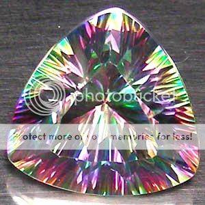 LOVELY! 10.68Cts Trillian Concave Cut Natural Rainbow Mystic Topaz  - Exact Pictures!