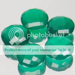 13.85ct(5 Pcs) Natural Green Agate Round facet checker board cut  - Gorgeous LOT