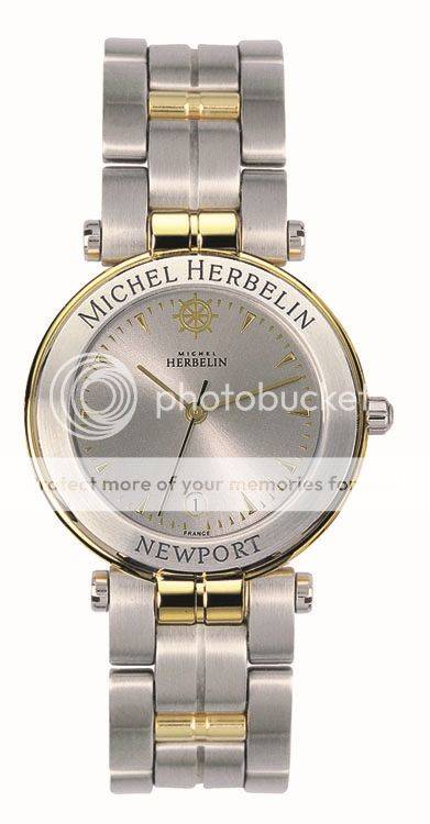 MICHEL HERBELIN 18CT GOLD PLATED TWO TONE BRACELET WATCH 12885/BT32 - *** R 9000-00 ***