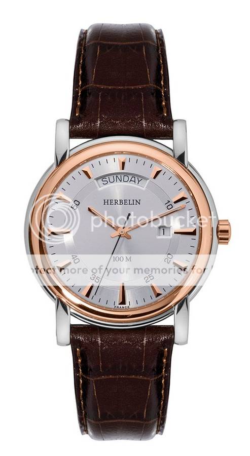 Michel Herbelin Men's Rose Gold 2-Tone Leather Strap Day/Date Watch 16879/P29MA *** R 9,000-00 ***