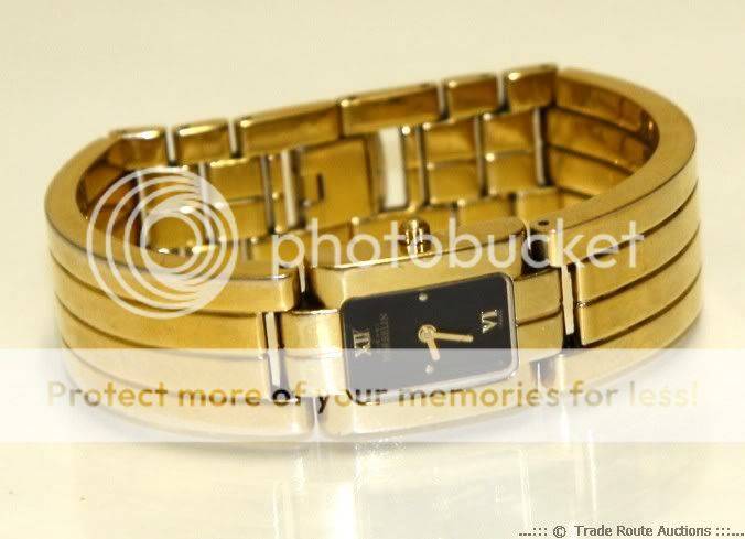 MICHEL HERBELIN GOLD PLATED WOMEN'S WATCH - BLACK DIAL 17047.B
