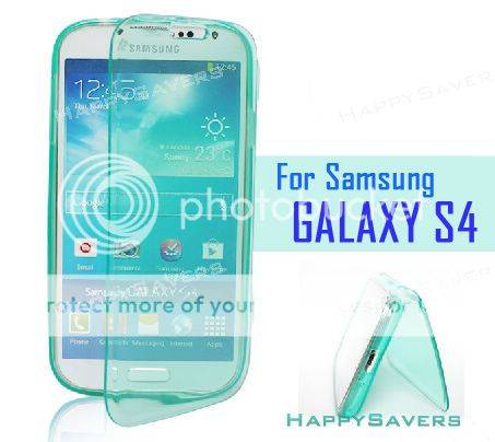 Clear Crystal Transparent Wallet Case Cover Pouch Front+Back For SamSung Galaxy S4 i9500