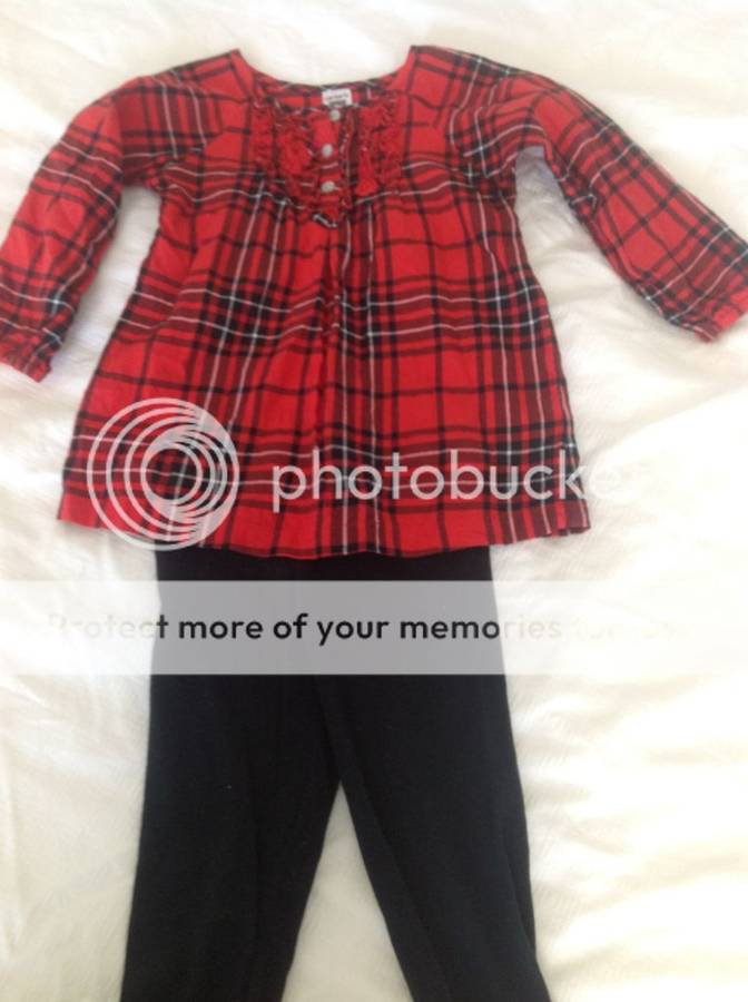 Baby girl two piece red check outfit size1.5-2years