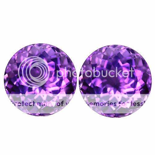 SIMPLY BEAUTIFUL 3.44CT. PAIR OF ROUND FACET 100% NATURAL PURPLE BLUE AMETHYSTS