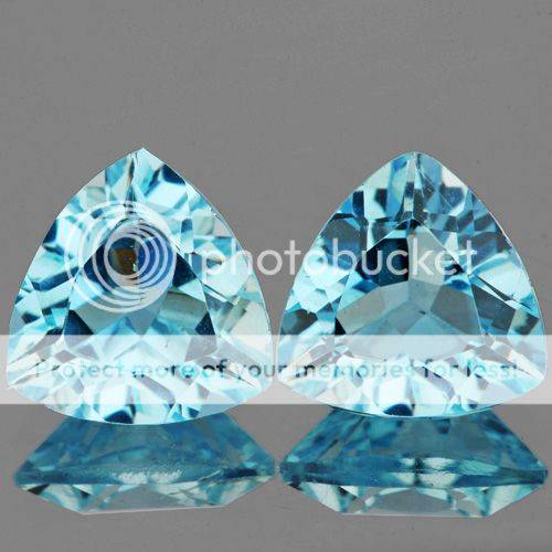 ABSOLUTELY GLORIOUS  PAIR OF 13.06CT. (2 PCS) TRILLION FACET 100% NATURAL SPARKLING SKY BLUE TOPAZ