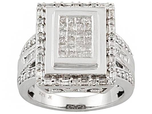 ***R49000***Diamond 1.00ctw Princess Cut & Round & Baguette Ring - Contains Platinum