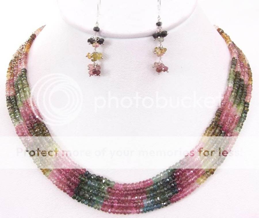 Stunning 5 strand designer African Tourmaline Necklace - 250cts