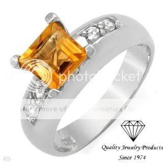 Attractive Ring With 1.80ctw Precious Stones - Genuine Citrine and Topazes Well Made in 925 Sterling