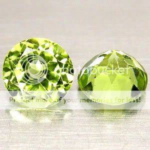 Matched Pair Round Top Neon Green Natural Peridot Burma - 100% Money back guarantee!!