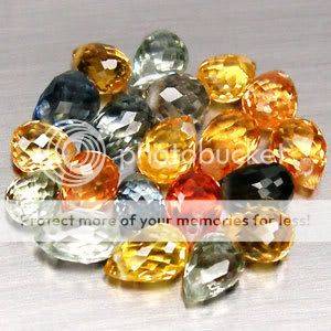 5.15 Cts SPARKLING Briolette Gem Lot Fancy Colour Sapphires  - 100% Natural Sapphires