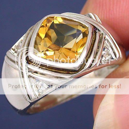 STUNNING VVS YELLOW CITRINE & TOPAZ STERLING SILVER RING