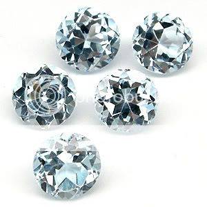 5 Pcs 2.25 CT. ATTRACTIVE! Round Swiss Blue Topaz Gemstones - 100% Money back guarantee!!