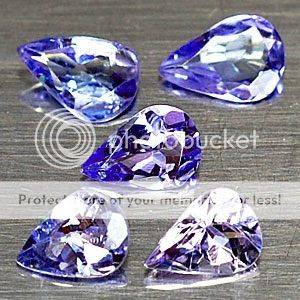 1.10 Cts Violet Tanzanite Pear 5x4mm 5 Piece Lot . No Reserve! Top class!