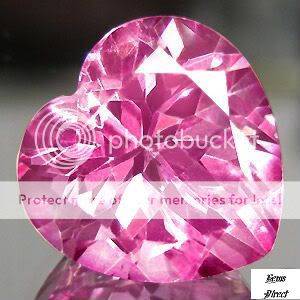 RARE 8mm HEART-FACET PINK BRAZILIAN TOPAZ GEMSTONE