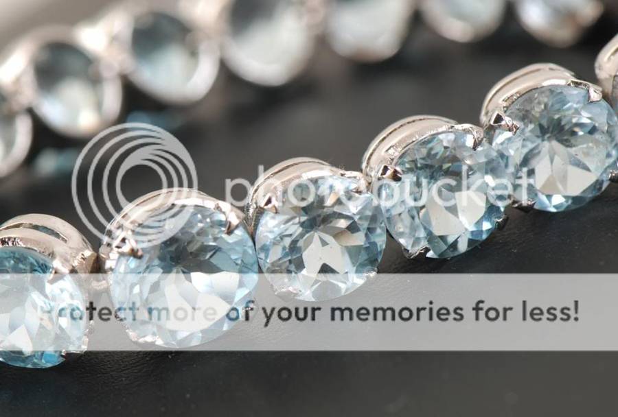 Natural 925 Silver Brazil Swiss Blue Topaz Gemstone Bracelet