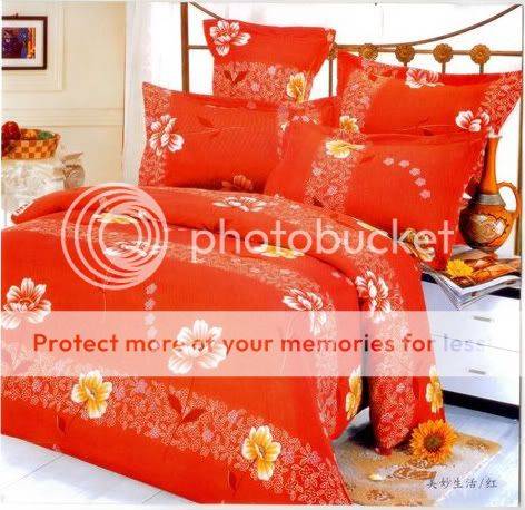 Red Floral 6 Pc Duvet set