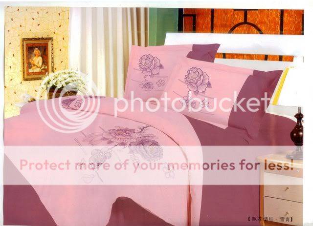 Purple & Pink Embroidered 6 Pc Duvet set