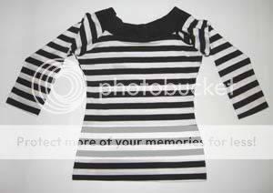 Great black and white Off-shoulder top!!