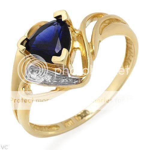 R4500.0 - 1.05ctw Diamonds and Created Sapphire Crafted in Yellow Gold