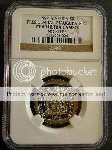 1994 Mandela Inauguration: No Steps: NGC Graded PF 69 !!!!!