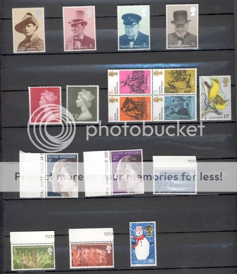 Mint Never Hinged selection of GB stamps