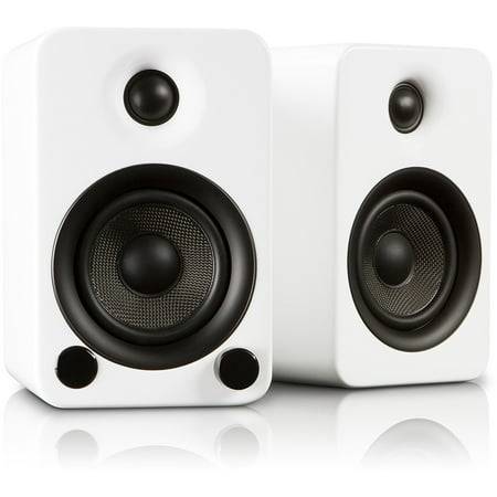 YU3 Powered Bookshelf Speakers; Gloss White