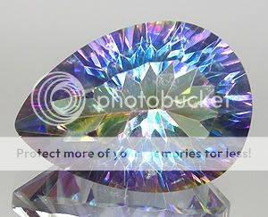 11.70Cts Rainbow Pear Concave Cut Mystic Topaz. gemstone from Brazil