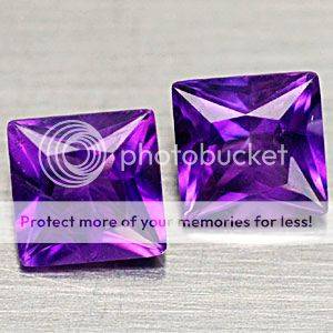 STUNNING!!! 1.15ct.Matched Pair Square Top Purple Amethysts  from Uruguay