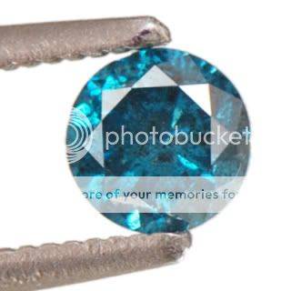 NATURAL!!! 0.35cts RBC Blue Diamond Solitaire (I1, Fancy Colour) - 100% Money back guarantee!!