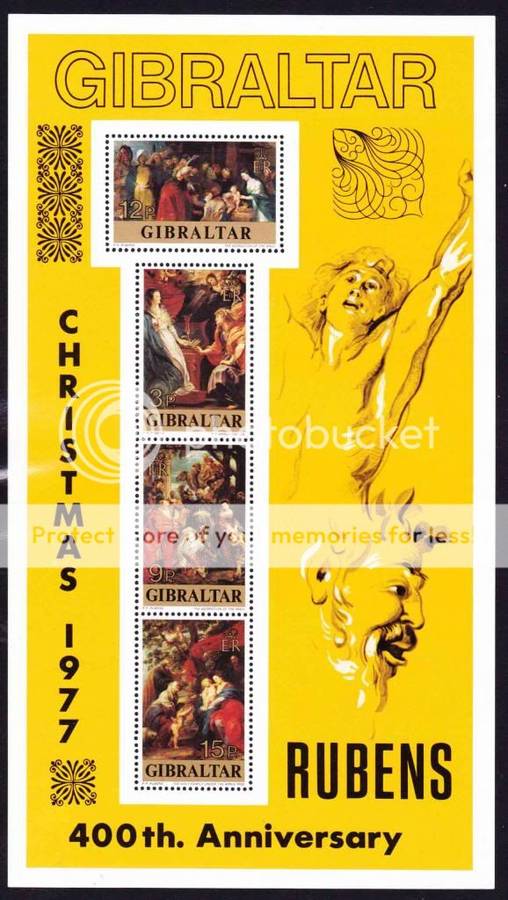Gibraltar - Christmas 400th birth anniv. of Peter Paul Rubens - 1977 - Souvenir Sheet