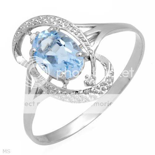 1.00ctw Diamond and Topaz 1.00g 10K White Gold Ring