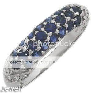 1.10ctw Diamond and Sapphire 2.90g 9K White Gold Ring