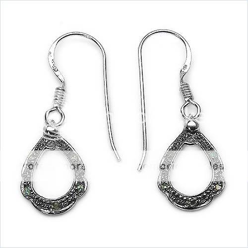 0.09ctw Diamond 2.05g Rhodium Plated Silver Earrings