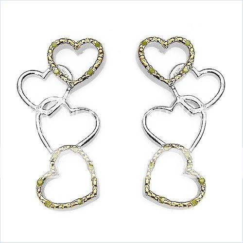 0.22ctw Diamond 9.35g Rhodium Plated Silver Earrings